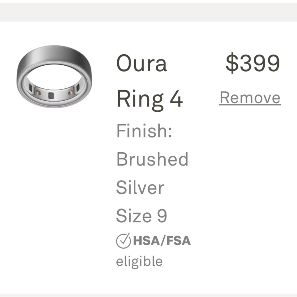 GUC OURA Ring 4 Brushed Silver Size 9 factory reset and includes charger -no box